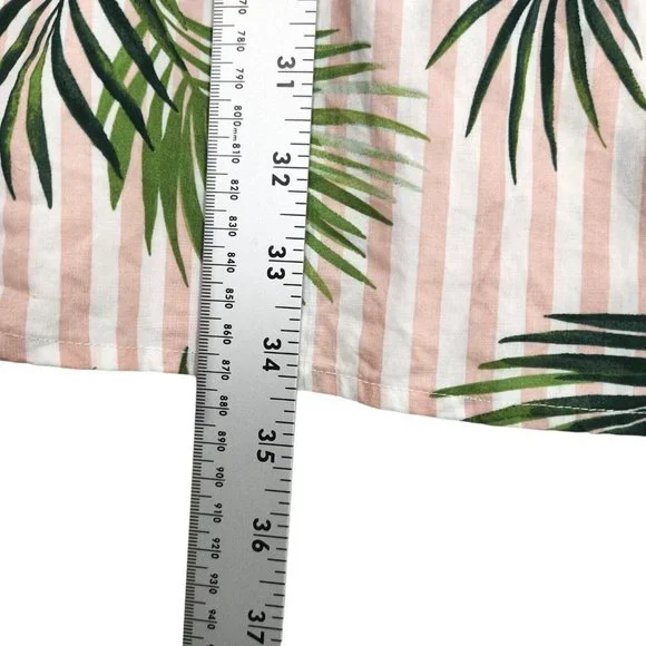 Lands' End Swimsuit Cover-up Dress Size S/P 6-8 Pink Green Palm Stripes Cotton - Picture 9 of 10